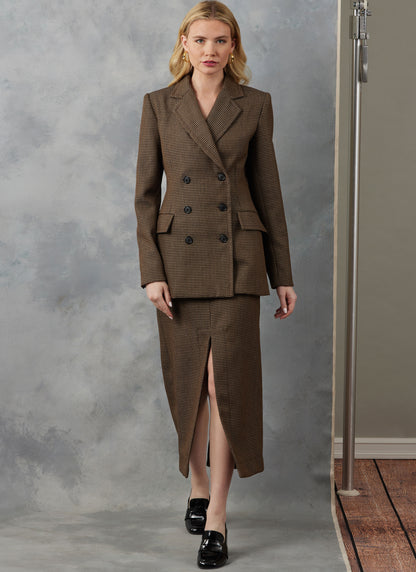 Vogue Patterns V2056 pattern envelope showing a lined jacket with a caped back