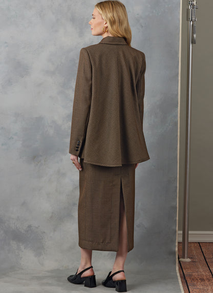 Vogue Patterns V2056 pattern envelope showing a lined jacket with a caped back