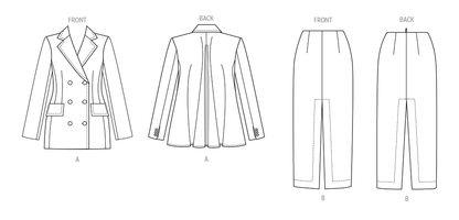 Vogue Patterns V2056 pattern envelope showing a lined jacket with a caped back