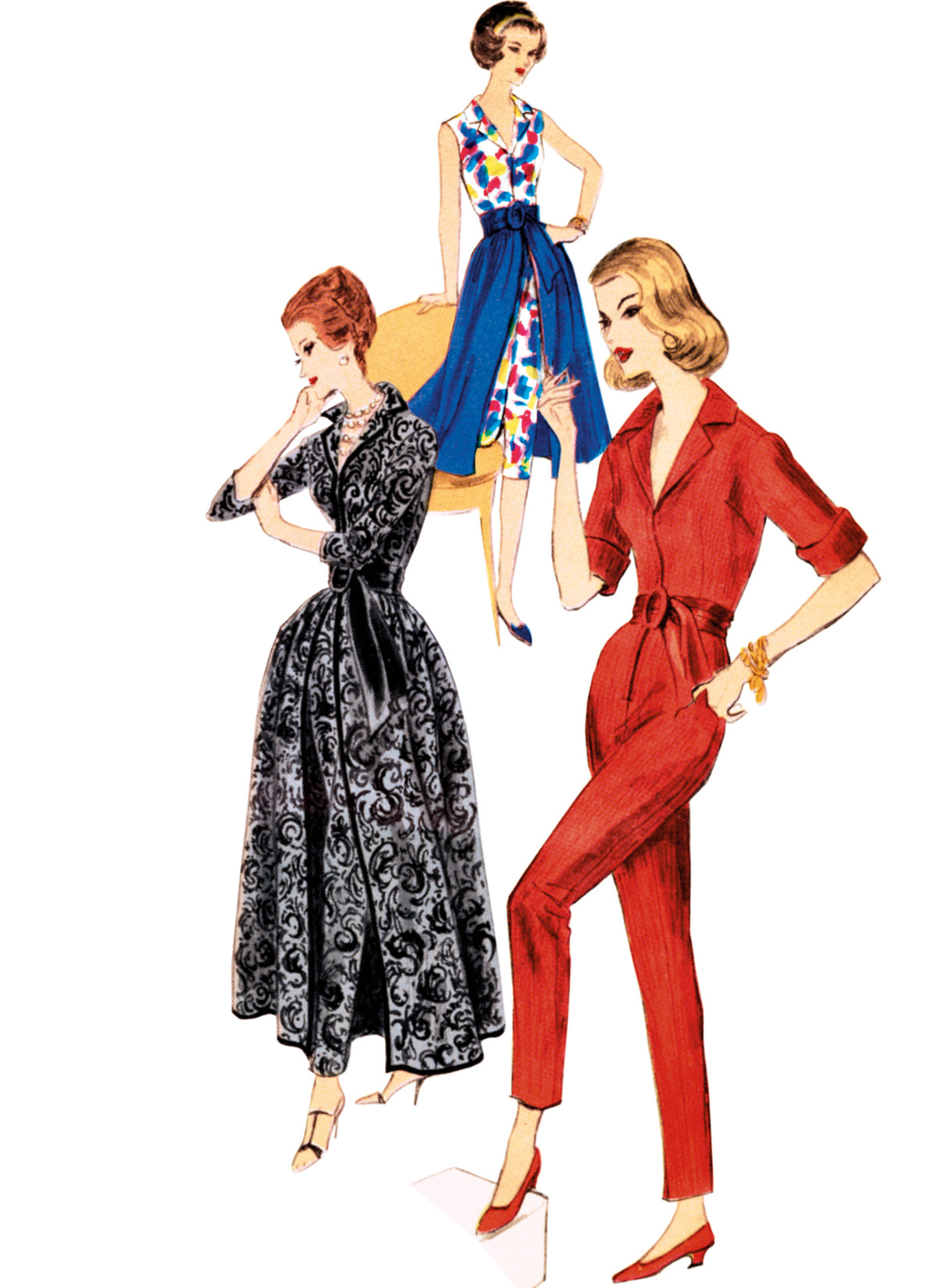 Vogue Patterns V2062 pattern envelope showing a vintage 1959 one-piece slack suit and skirt