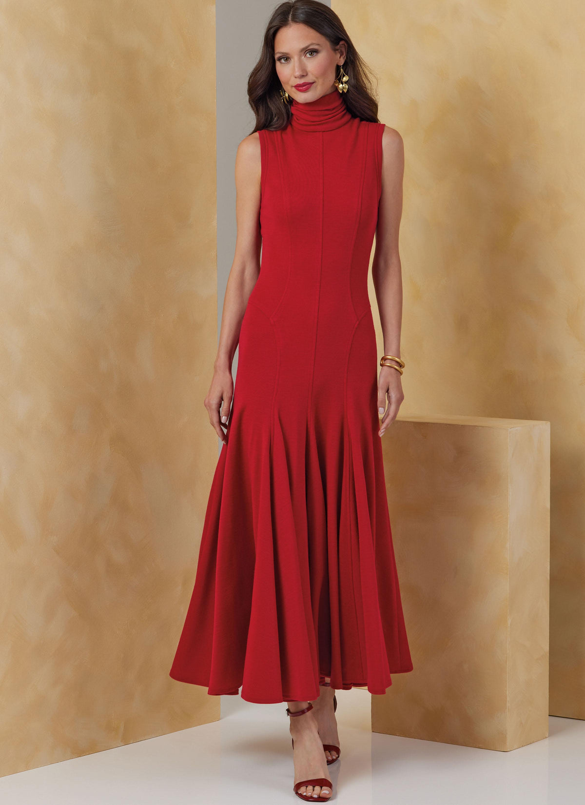 Vogue Patterns V2064 pattern envelope showing a close-fitting dress with trumpet hem