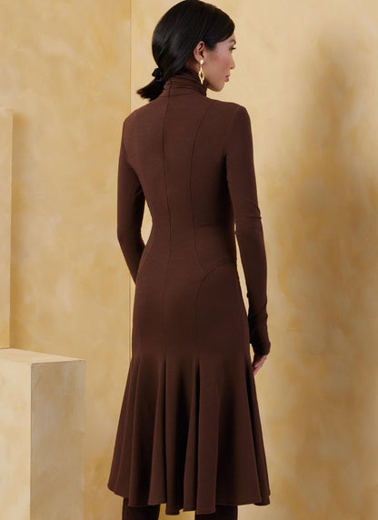 Vogue Patterns V2064 pattern envelope showing a close-fitting dress with trumpet hem
