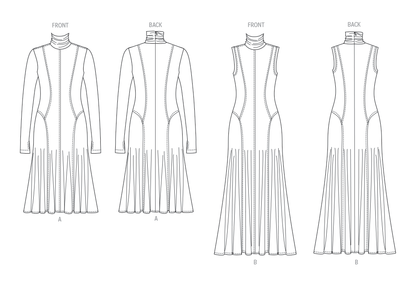 Vogue Patterns V2064 pattern envelope showing a close-fitting dress with trumpet hem
