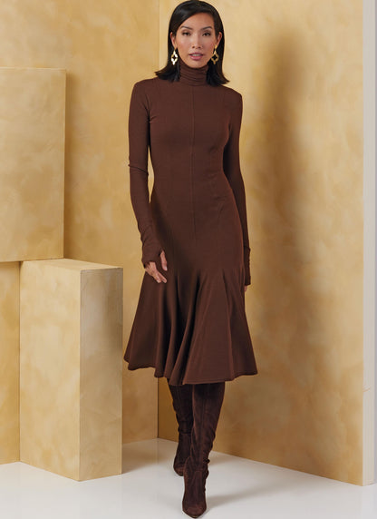 Vogue Patterns V2064 pattern envelope showing a close-fitting dress with trumpet hem