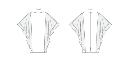 Vogue Patterns V2065 pattern envelope showing a very loose-fitting lined batwing sleeve dress