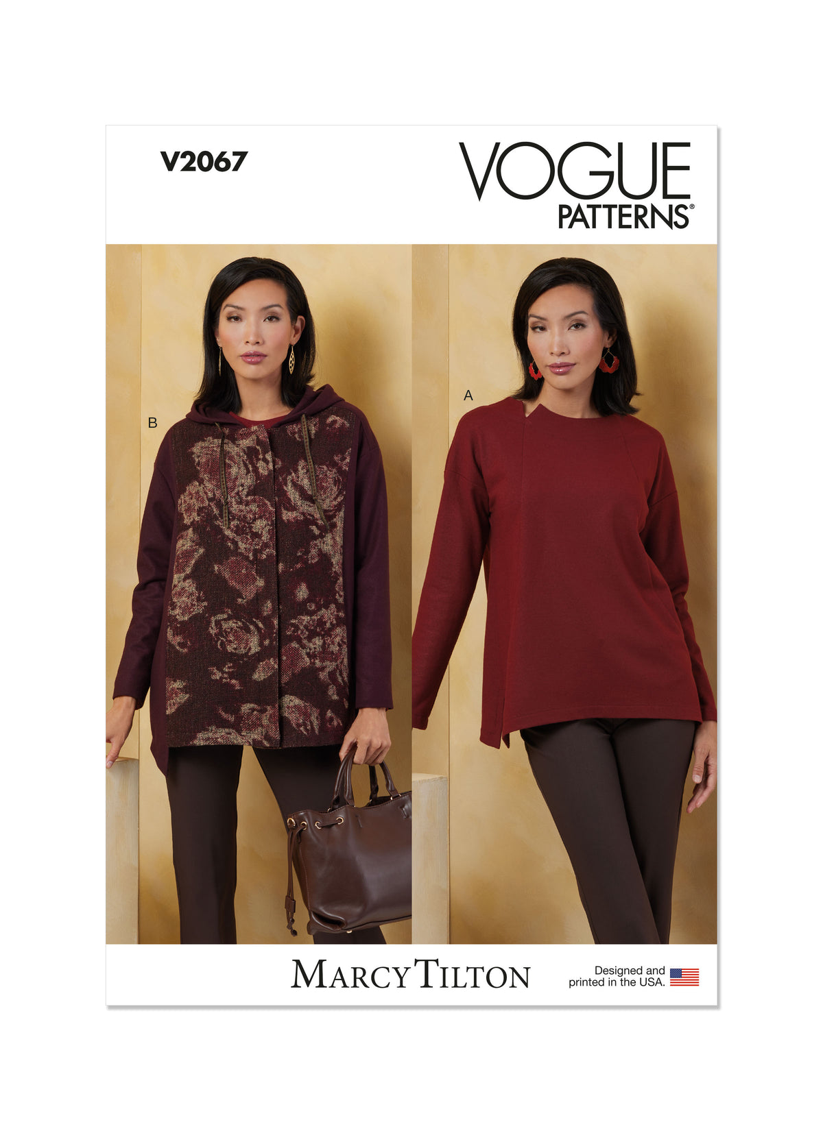 Vogue Patterns V2067 pattern envelope showing a loose-fitting top