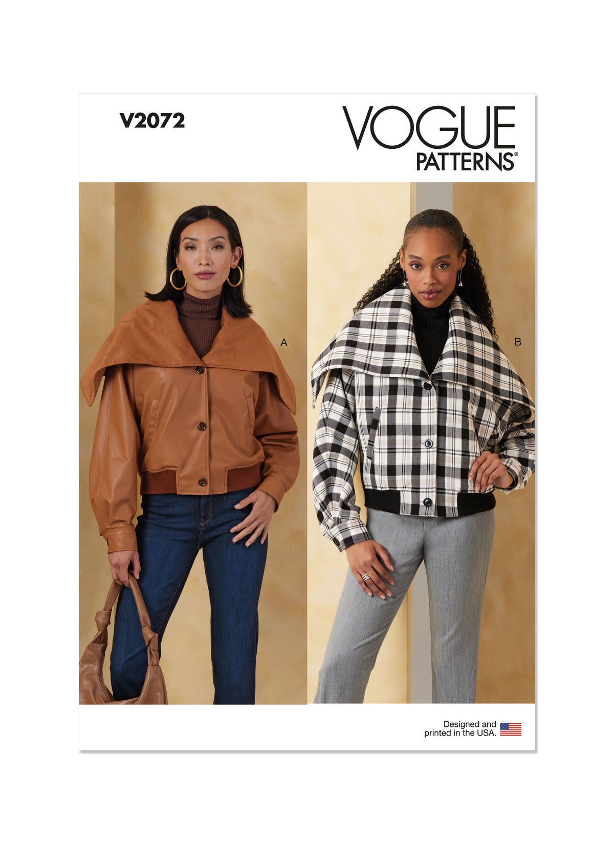 Vogue Patterns V2072 pattern envelope showing the jacket designs