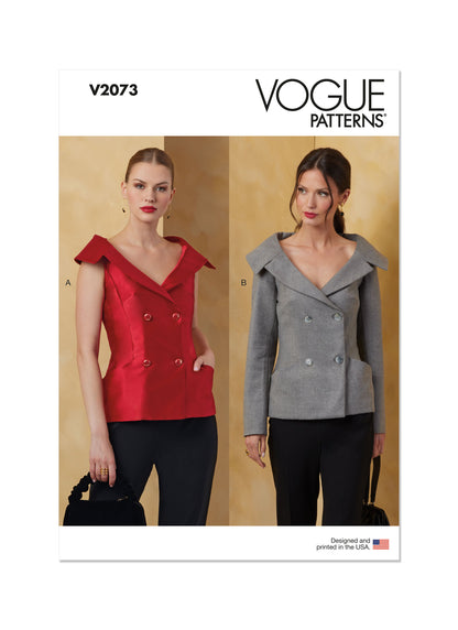 Vogue Patterns V2073 pattern envelope showing the jacket designs