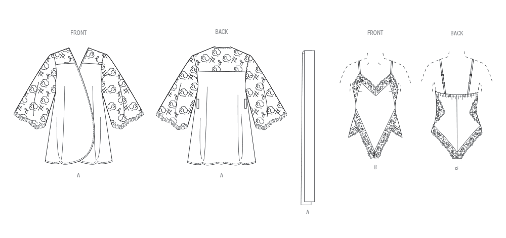 Vogue Patterns V2077 pattern envelope showing the robe designs