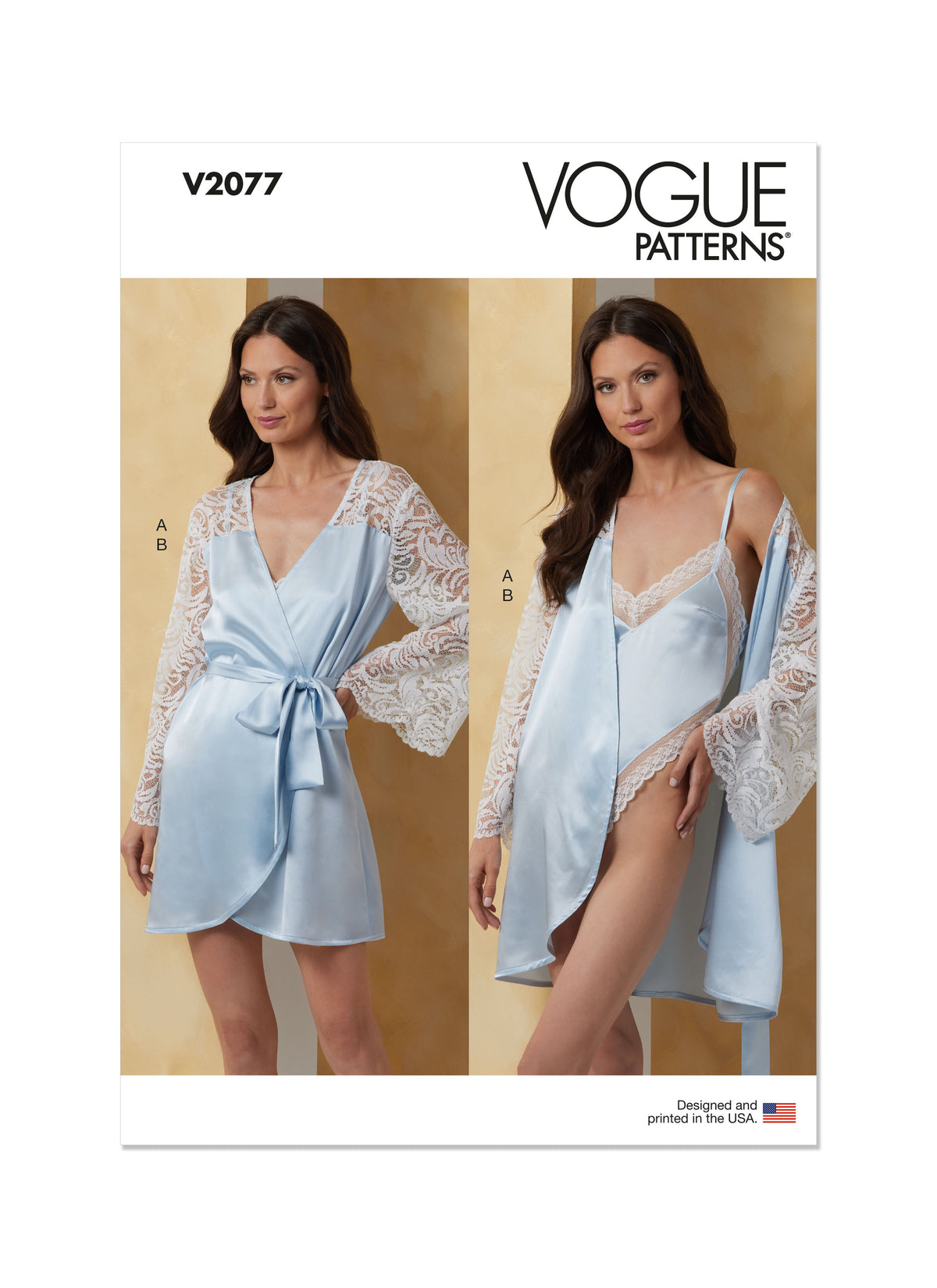 Vogue Patterns V2077 pattern envelope showing the robe designs