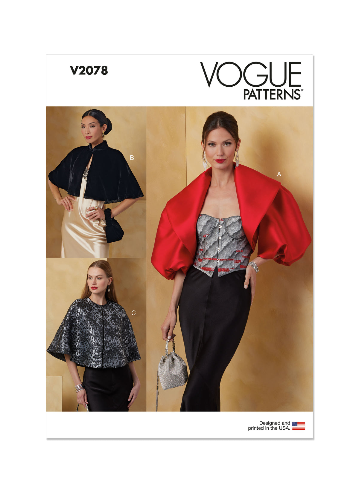 Vogue Patterns V2078 pattern envelope showing the bolero designs