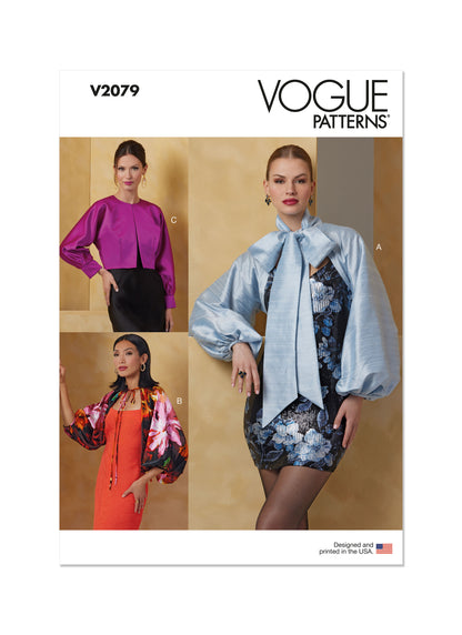 Vogue Patterns V2079 pattern envelope showing the bolero designs