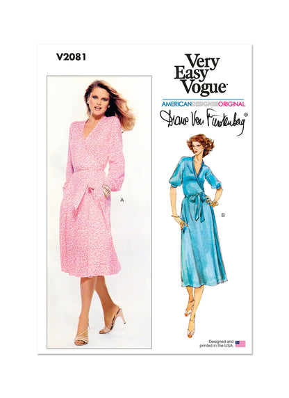 Vogue Patterns V2081 pattern envelope showing the dress designs