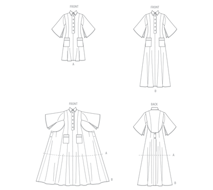 Vogue Patterns V2083 pattern envelope showing the dress designs