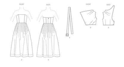 Vogue Patterns V2084 pattern envelope showing the dress designs
