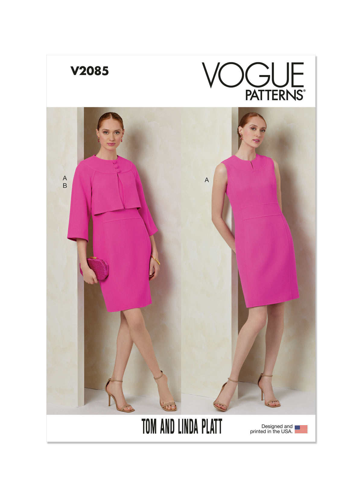 Vogue Patterns V2085 pattern envelope showing the dress designs