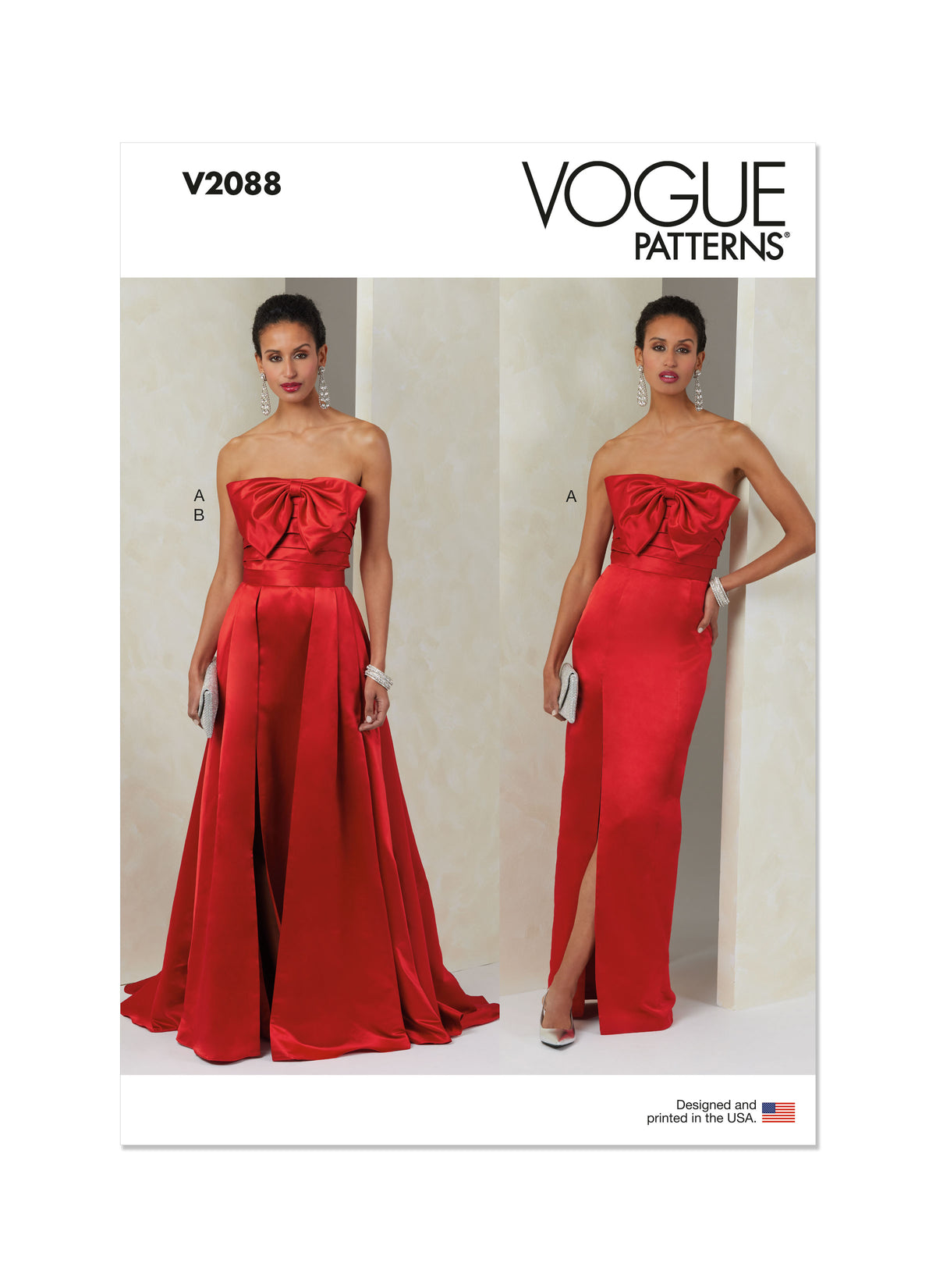 Vogue Patterns V2088 pattern envelope showing the occasion dress designs