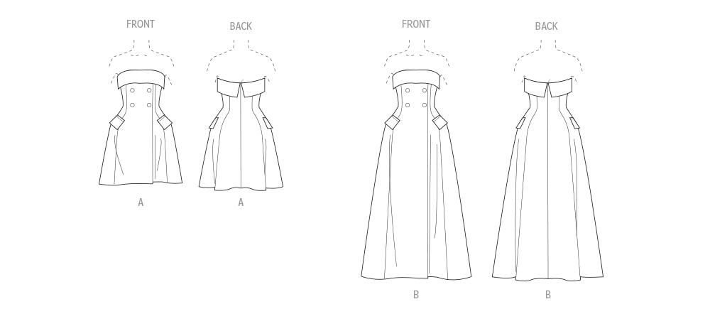 Vogue Patterns V2089 pattern envelope showing the occasion dress designs