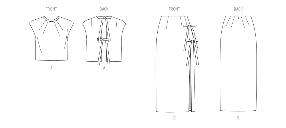 Vogue Patterns V2096 envelope showing the lined top designs