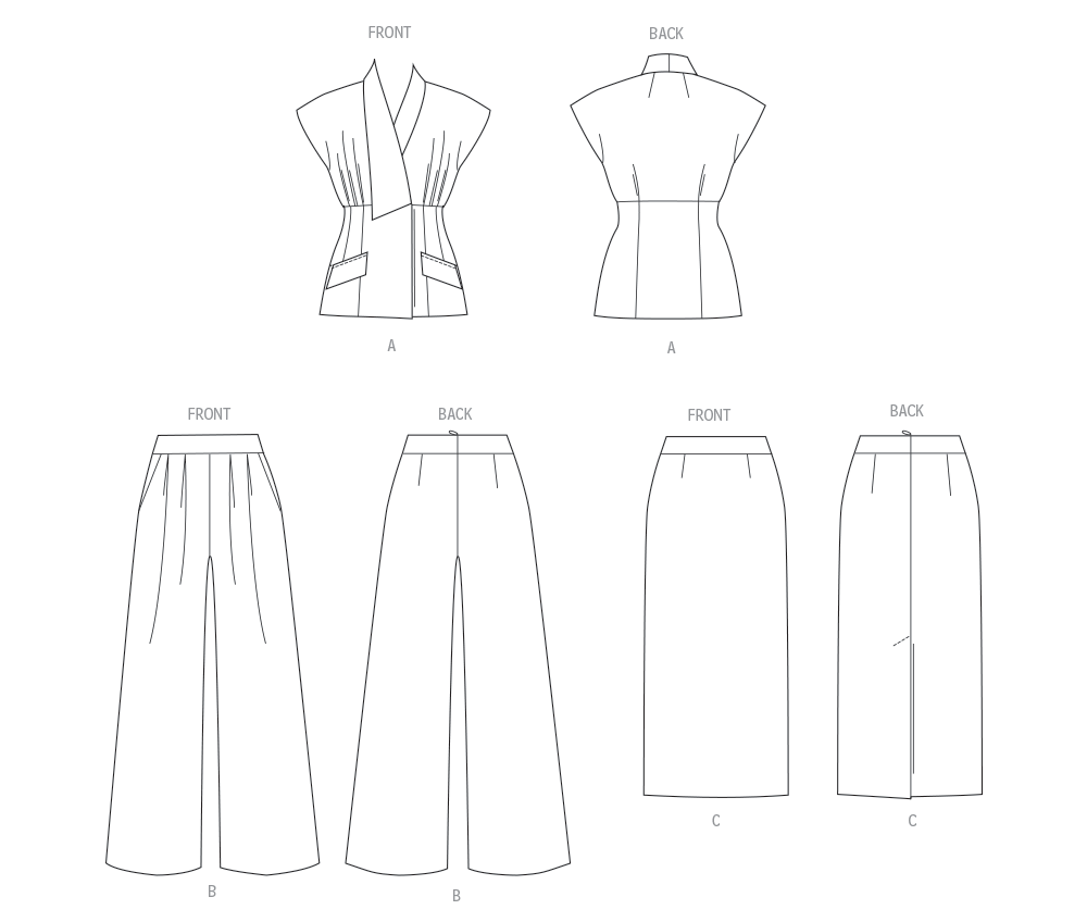 Vogue Patterns V2097 envelope showing the v-neck top designs
