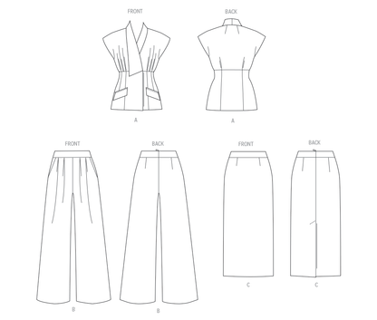 Vogue Patterns V2097 envelope showing the v-neck top designs