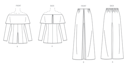 Vogue Patterns V2098 envelope showing the off-the-shoulder top designs