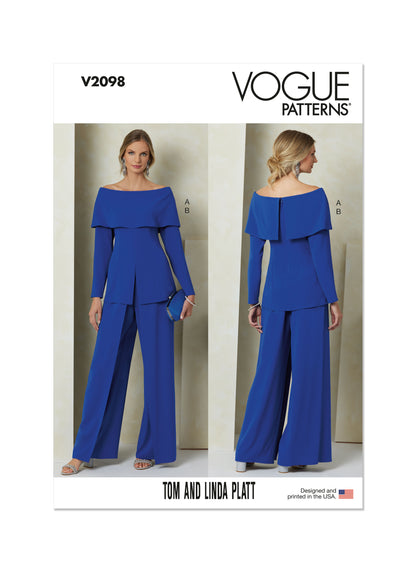 Vogue Patterns V2098 envelope showing the off-the-shoulder top designs