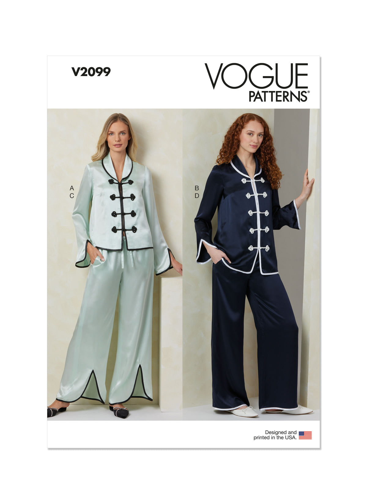 Vogue Patterns V2099 envelope showing the sleepwear top designs