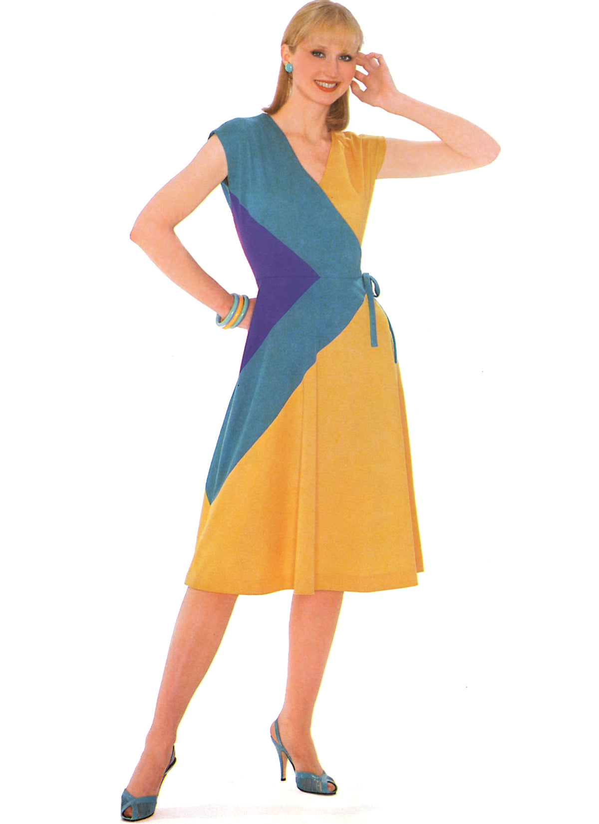 Vogue Patterns V2100 envelope showing the vintage 1980s diane von furstenberg dress designs