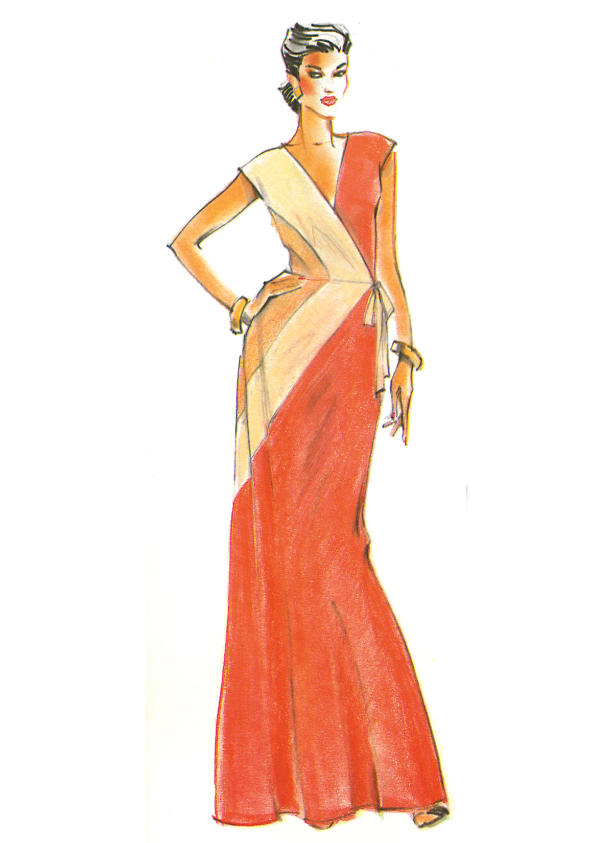 Vogue Patterns V2100 envelope showing the vintage 1980s diane von furstenberg dress designs