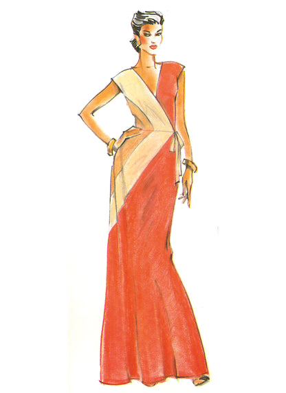 Vogue Patterns V2100 envelope showing the vintage 1980s diane von furstenberg dress designs