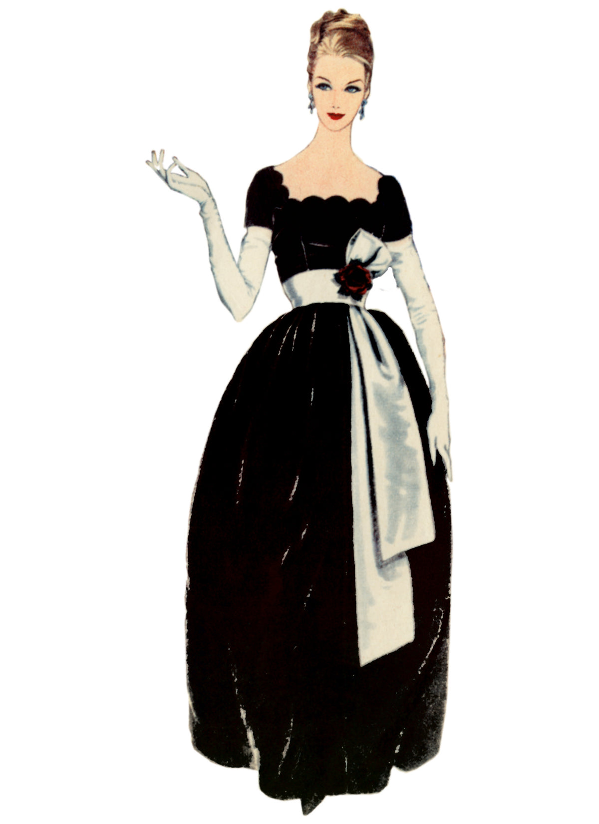 Vogue Patterns V2101 envelope showing the vintage 1958 dress designs
