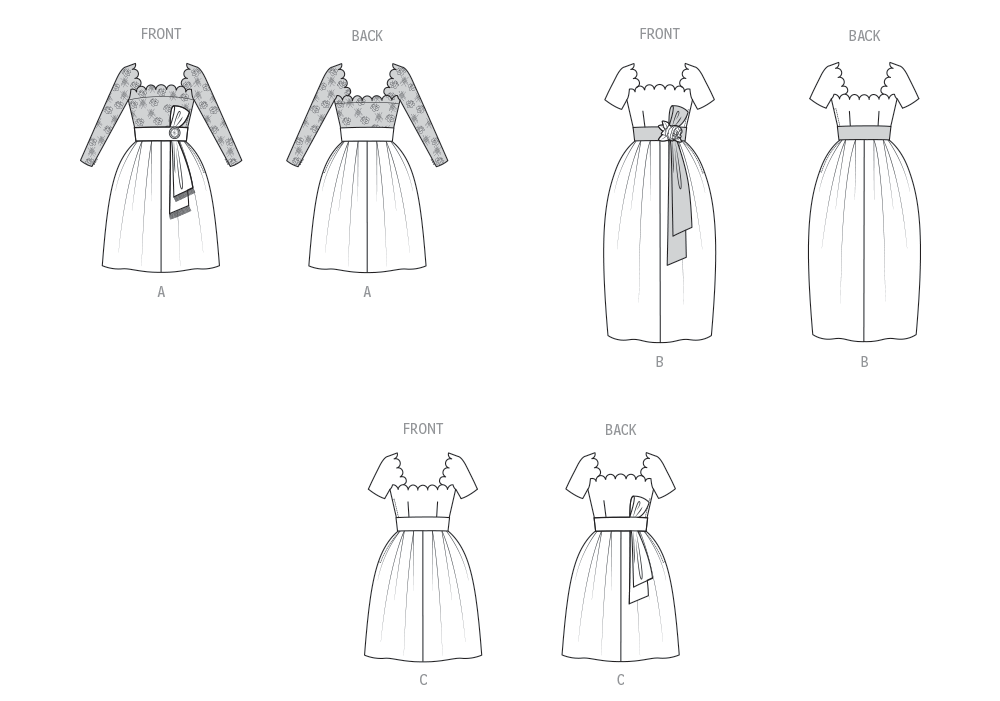 Vogue Patterns V2101 envelope showing the vintage 1958 dress designs