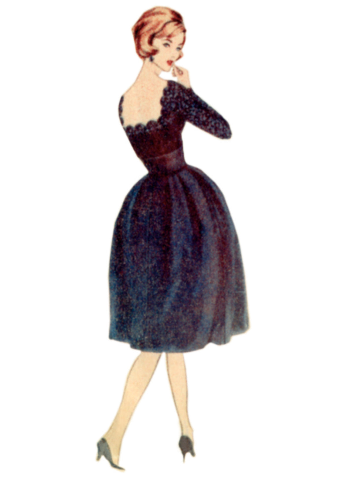 Vogue Patterns V2101 envelope showing the vintage 1958 dress designs