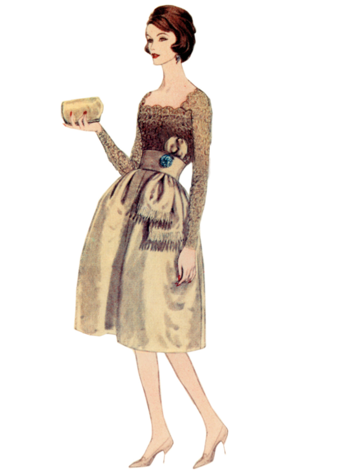Vogue Patterns V2101 envelope showing the vintage 1958 dress designs