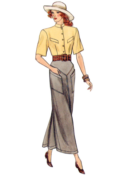 Vogue Patterns V2102 envelope showing the vintage 1987 skirts designs