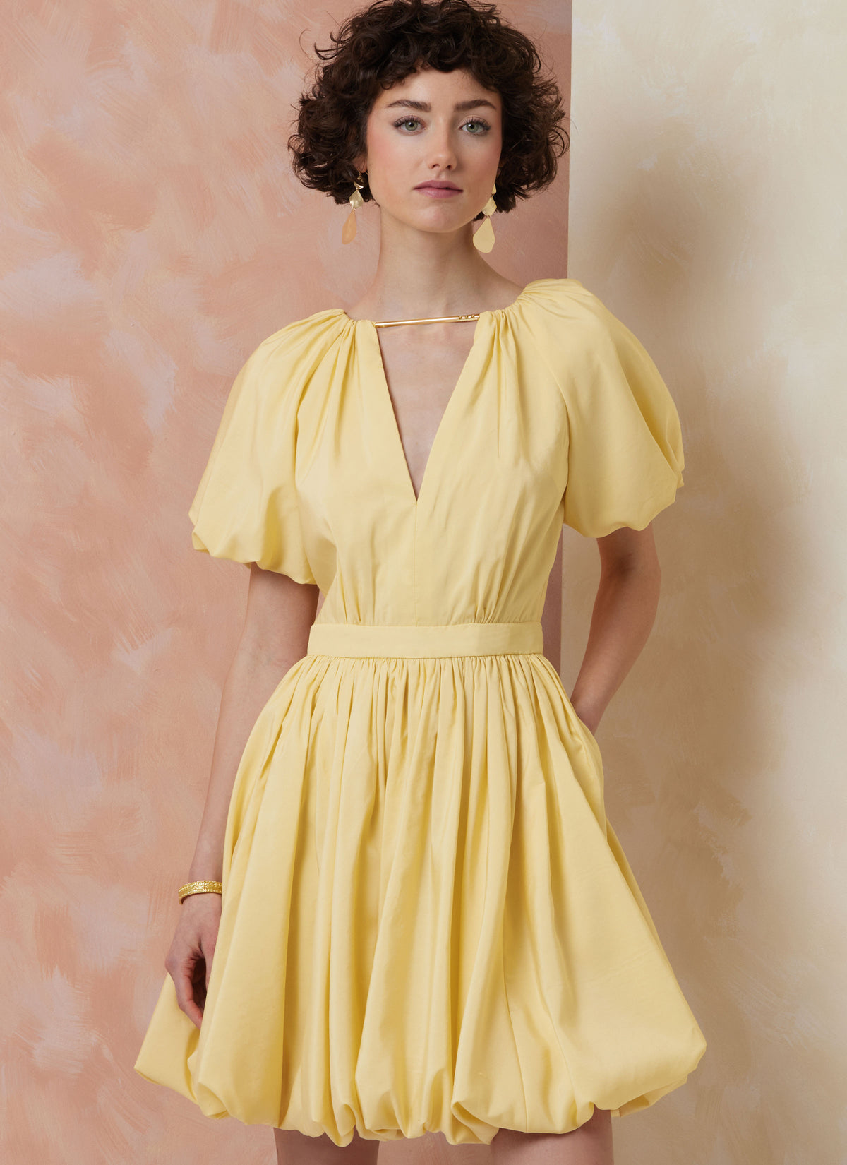 Vogue Patterns V2106 envelope showing the bubble hem dress designs