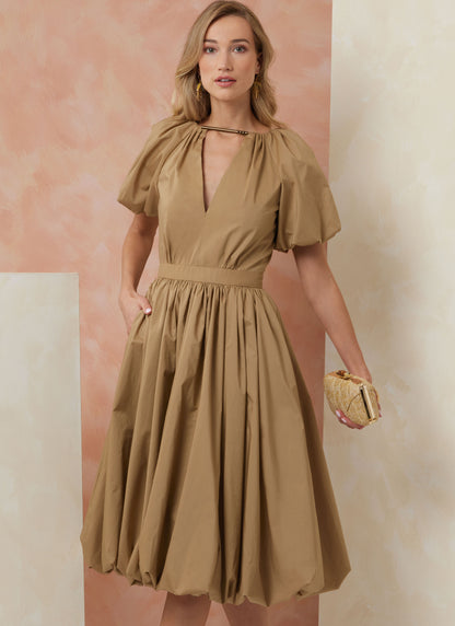 Vogue Patterns V2106 envelope showing the bubble hem dress designs