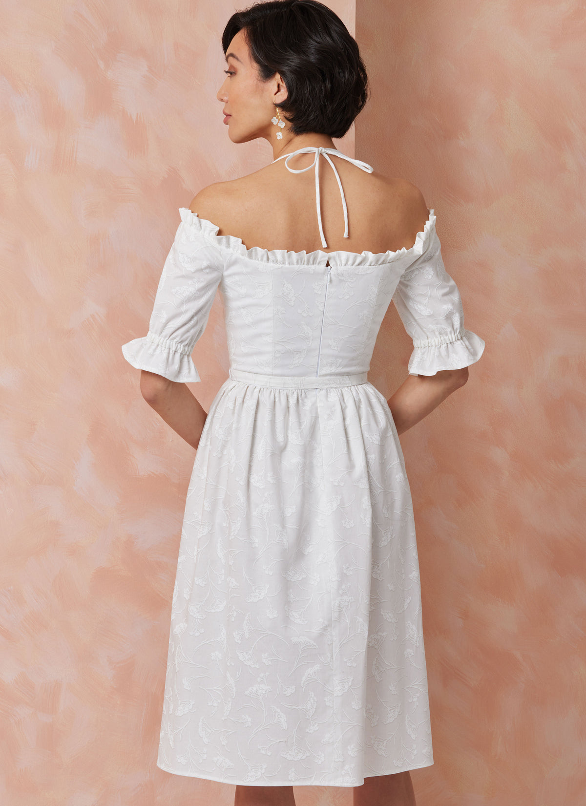 Vogue Patterns V2107 envelope showing the off-the-shoulder ruffle dress designs