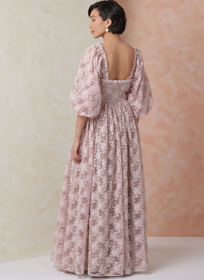 Vogue Patterns V2109 envelope showing the puff sleeve gown designs