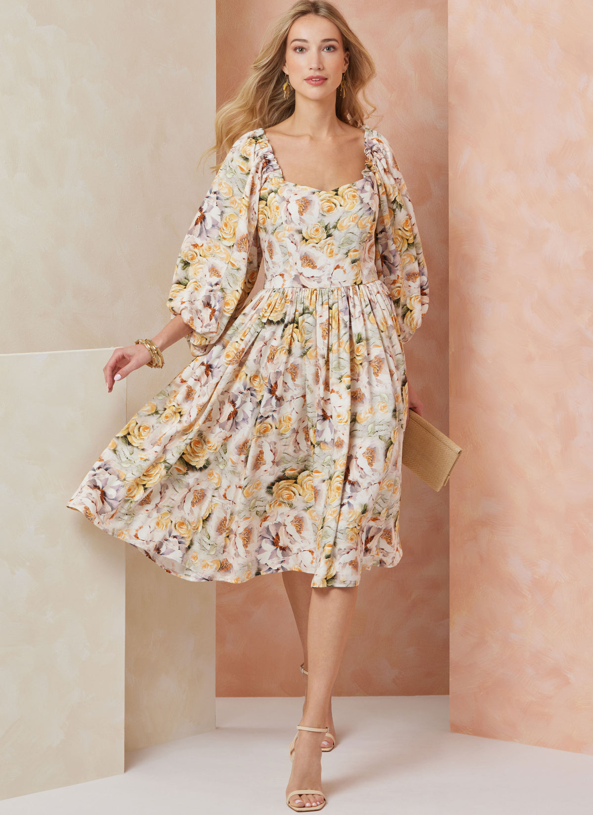 Vogue Patterns V2109 envelope showing the puff sleeve gown designs
