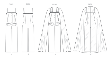 Vogue Patterns V2111 envelope showing the special occasion jumpsuit designs