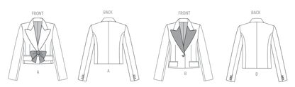 Vogue Patterns V2114 envelope showing the cropped jacket designs