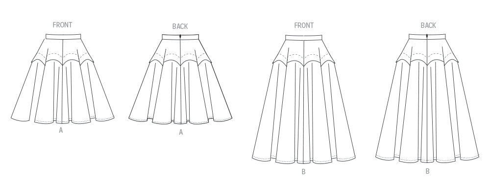 Vogue Patterns V2116 envelope showing the peplum skirt designs