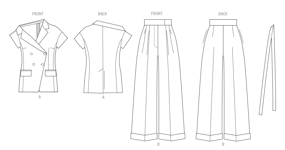 Vogue Patterns V2117 envelope showing the unlined jacket designs