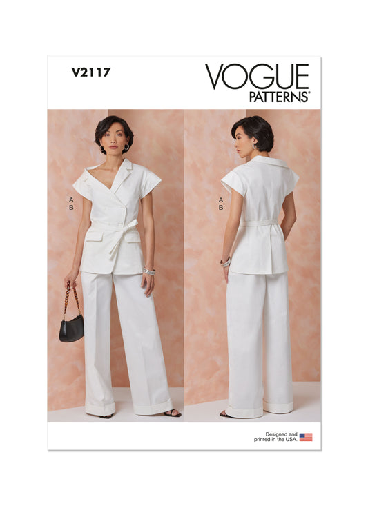 Vogue Patterns V2117 envelope showing the unlined jacket designs