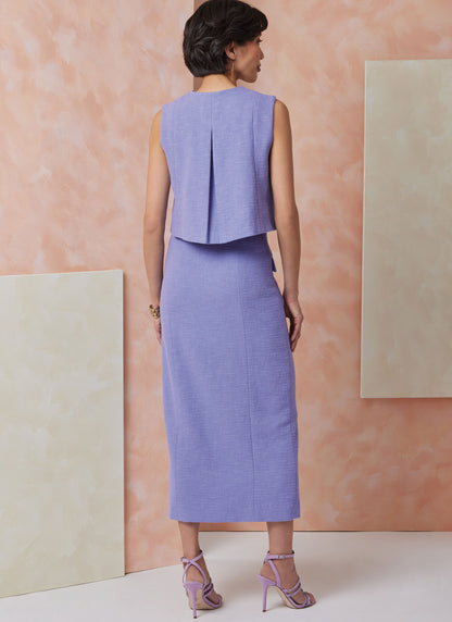 Vogue Patterns V2118 envelope showing the lined fitted top designs