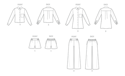 Vogue Patterns V2119 envelope showing the pyjama set designs