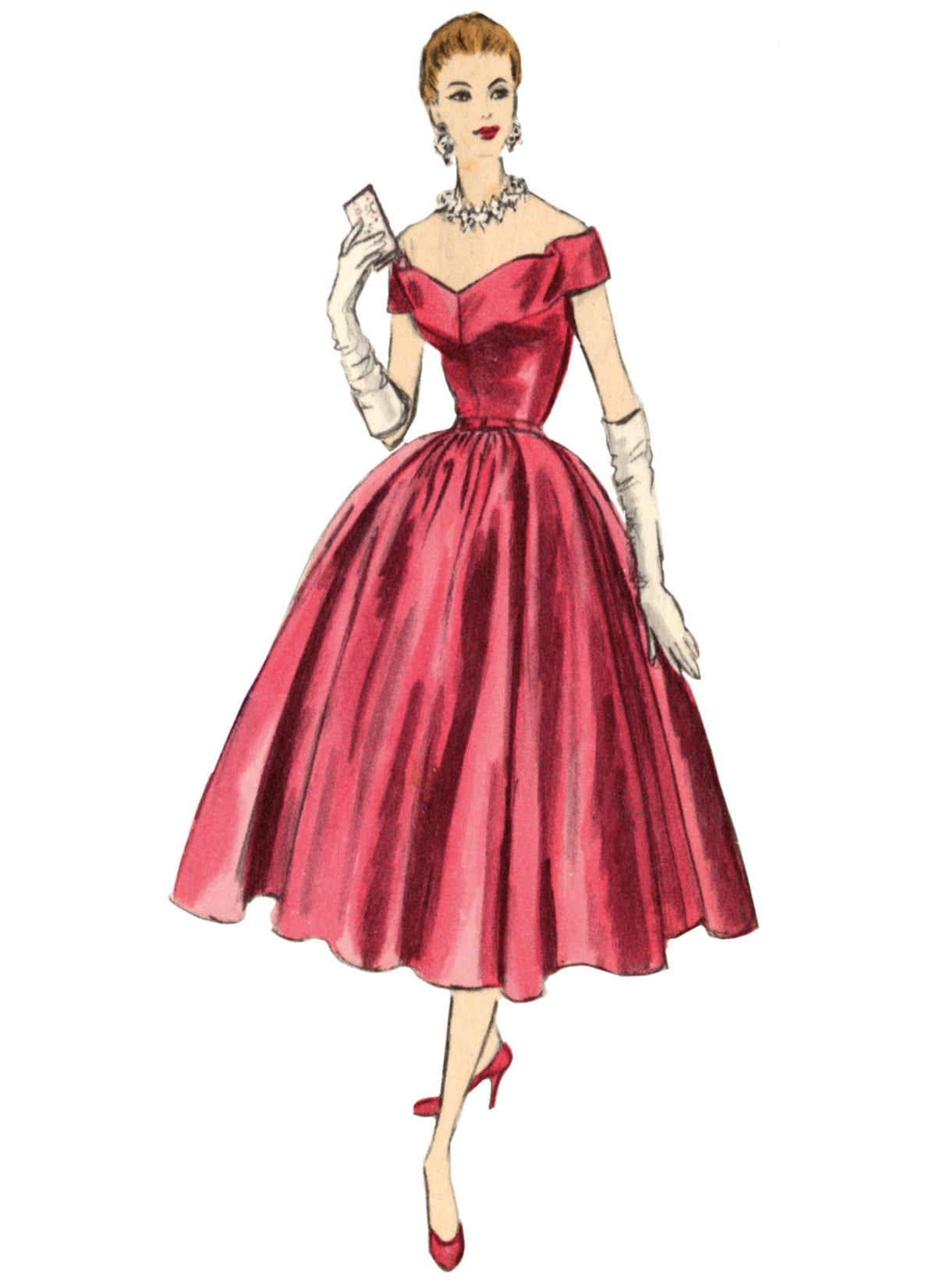 Vogue Patterns V2123 envelope showing the vintage 1954 evening dress designs