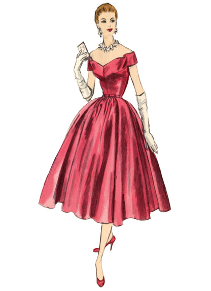 Vogue Patterns V2123 envelope showing the vintage 1954 evening dress designs